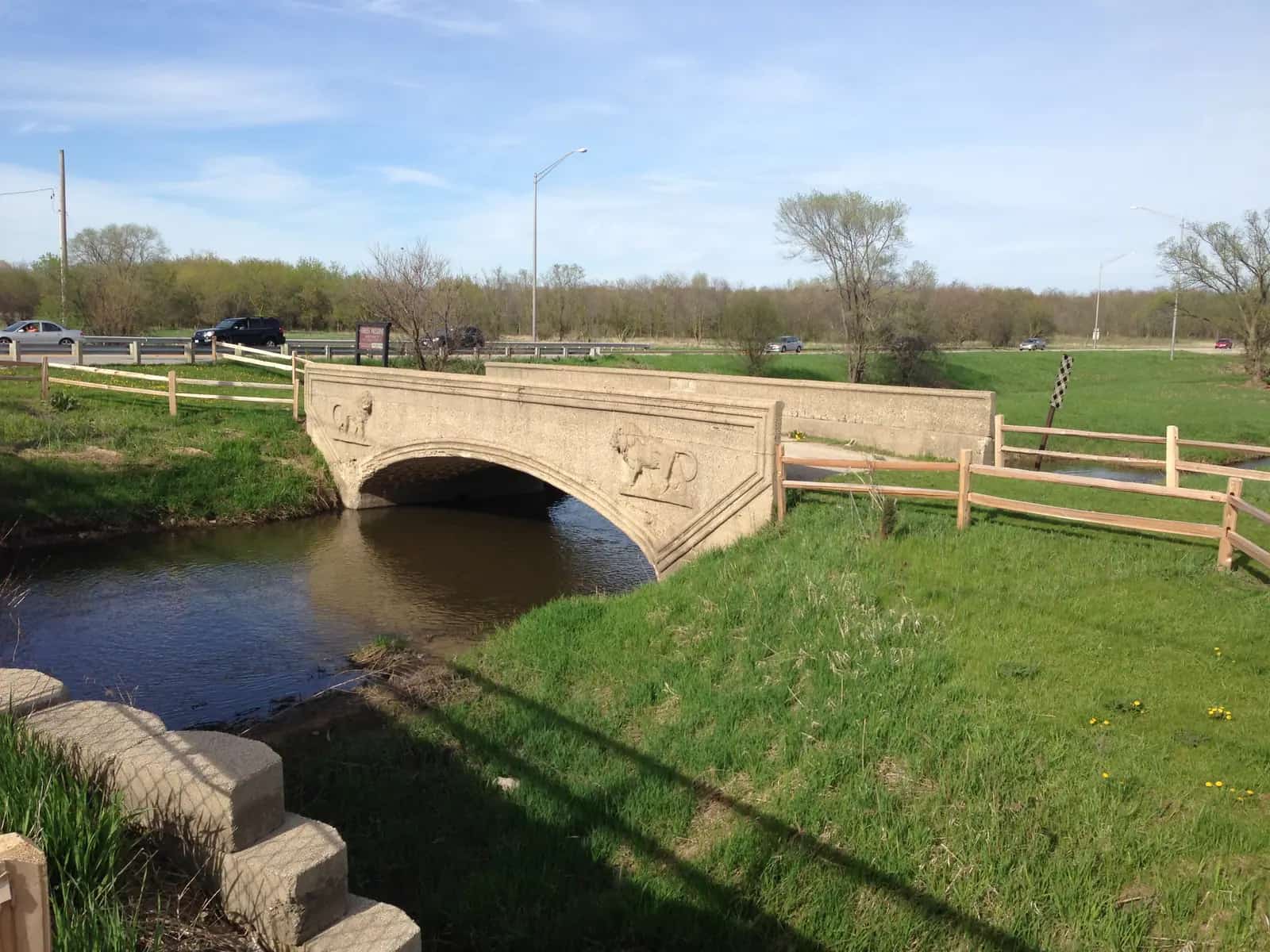 A roadway beside the Paul Douglas Forest Preserve in Hoffman Estates