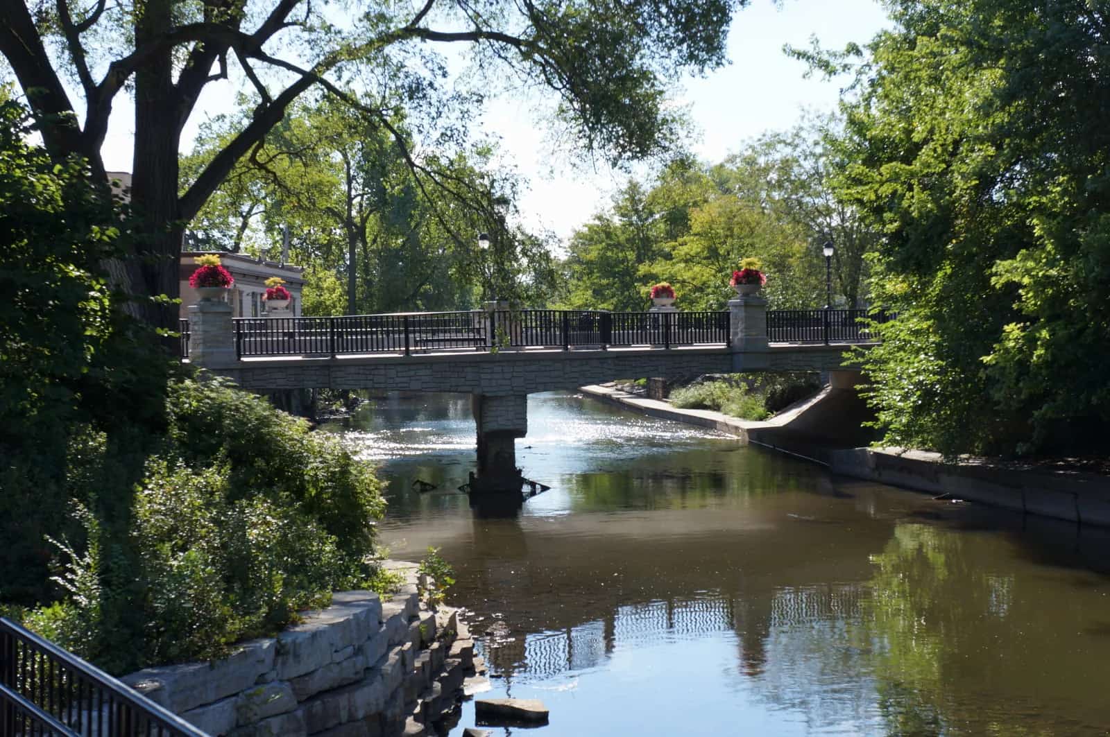 Naperville Riverwalk beside the West Branch of the DuPage River