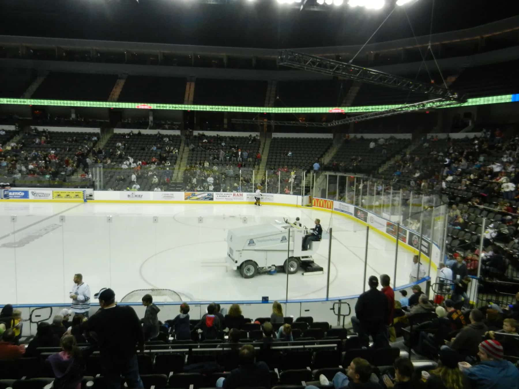 Sears Centre interior set up for a Chicago Express ice hockey game