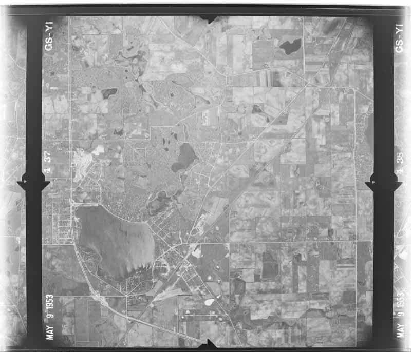 Lake Zurich, its year round street network, the lake, and surrounding farmland