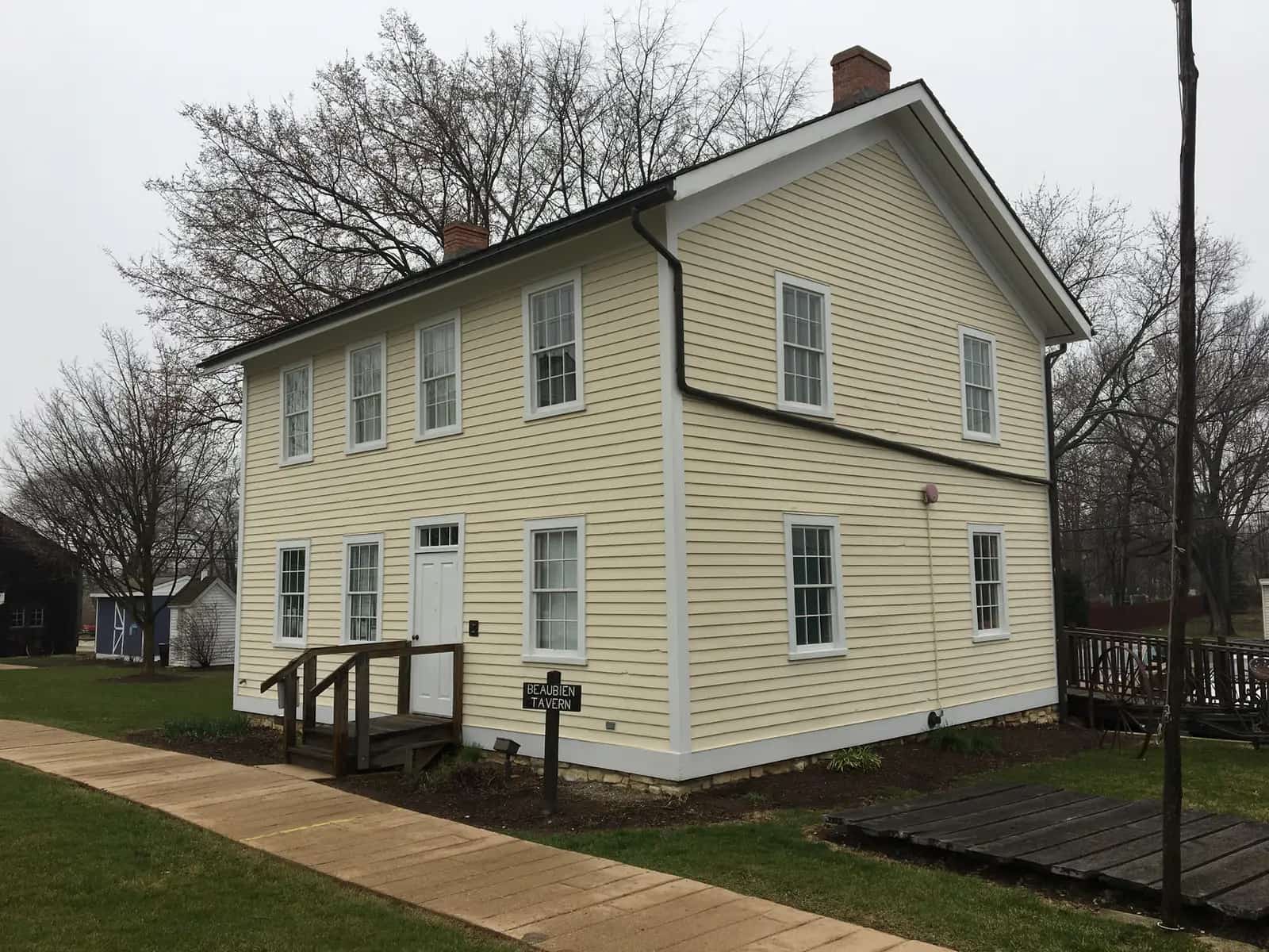 The surviving Beaubien Tavern at the Museums at Lisle Station Park