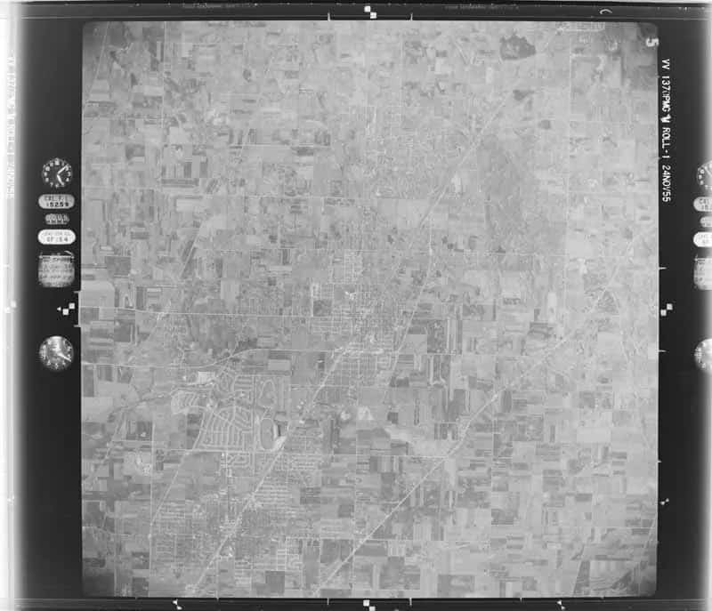 New Rolling Meadows housing grid south of Arlington Park in United States Air Force frame ARB55AM30010005